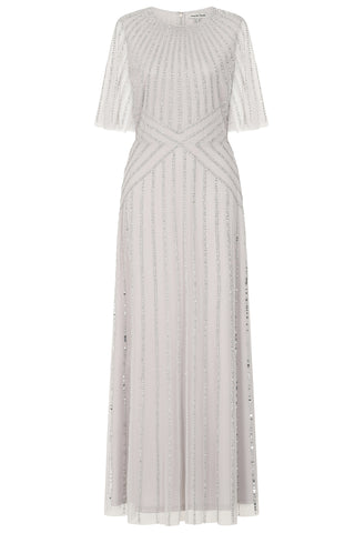 frock & frill Evelyn Grey Embellished Maxi Dress