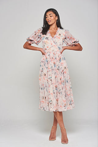 frock & frill Fleur Floral Print Midi Dress