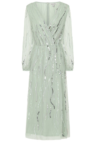 Frock & Frill Geneva Green Sequin Midi Dress