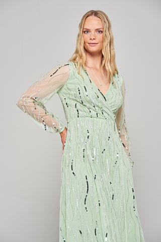 Frock & Frill Geneva Green Sequin Midi Dress