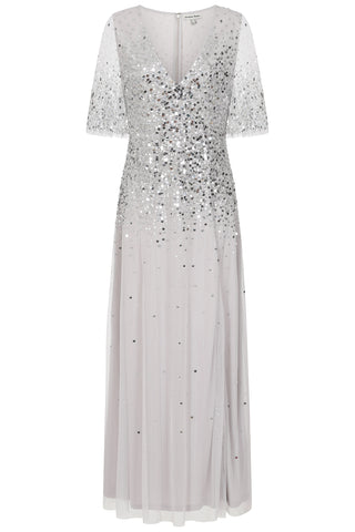 Frock & Frill Gillian Grey Sequin Maxi Dress