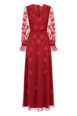 Frock & Frill Holly Floral Embroidered Maxi Dress