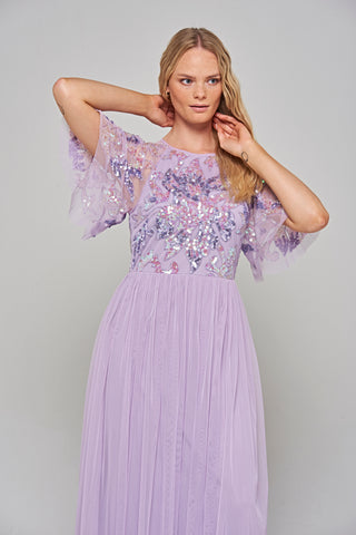 Frock & Frill Ianthe Lilac Sequin Maxi Dress