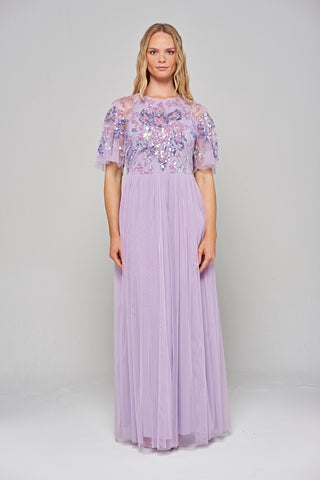 Frock & Frill Ianthe Lilac Sequin Maxi Dress