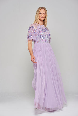 frock & frill Ianthe Lilac Sequin Maxi Dress