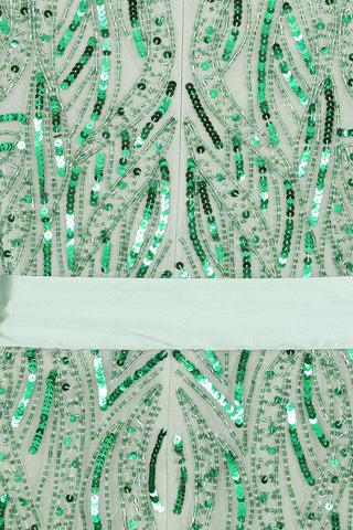 Frock & Frill Isabella Green Embellished Maxi Dress