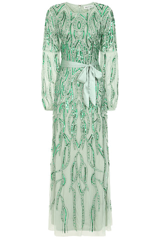 frock & frill Isabella Green Embellished Maxi Dress