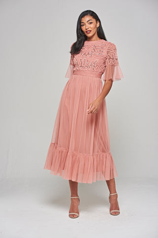 Frock & Frill Jenna Rose Cornelli Sequin Midi Dress