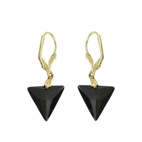frock & frill Jet Triangle Drop Earrings