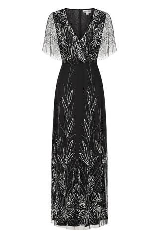 Frock & Frill Josephine Black Embellished Maxi Dress