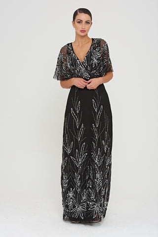 frock & frill Josephine Black Embellished Maxi Dress