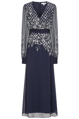 Frock & Frill Kaira Navy Sequin Maxi Dress