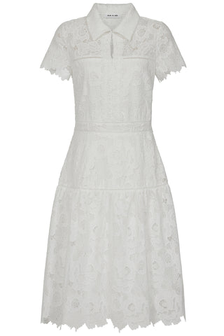 Frock & Frill Kalina White Lace Shirt Dress