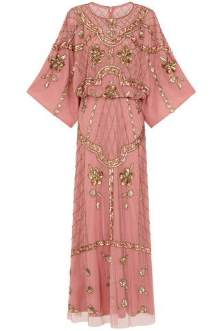 Frock & Frill Kassia Blush Embellished Maxi Dress