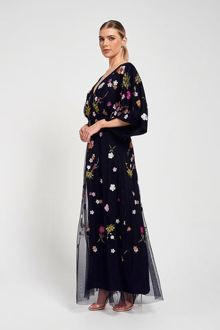 Frock & Frill Lana Floral Embroidered Maxi Dress