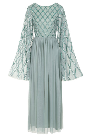 frock & frill Lavina Sage Sequin Maxi Dress