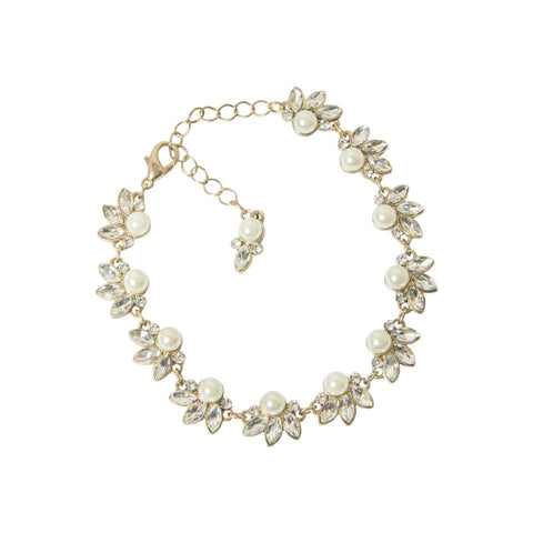 frock & frill Leaf and Pearl Bracelet