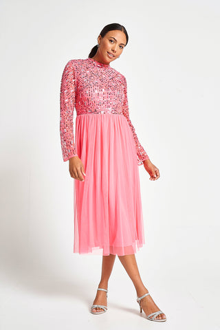 frock & frill Lela Strawberry Embellished Midi Dress