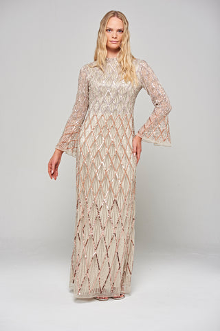 Frock & Frill Lillian Ombre Embellished Maxi Dress