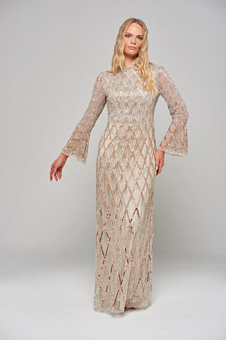 Frock & Frill Lillian Ombre Embellished Maxi Dress