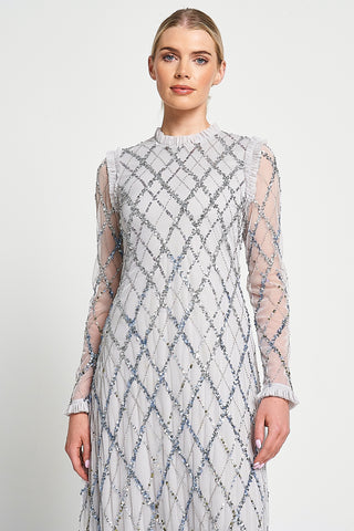 Frock & Frill Lise Grey Sequin Maxi Dress