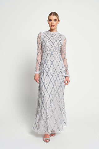 Frock & Frill Lise Grey Sequin Maxi Dress