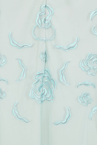 Frock & Frill Loretta Aqua Embroidered Maxi Dress
