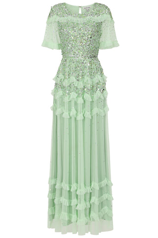 Frock & Frill Lydia Green Sequin Maxi Dress