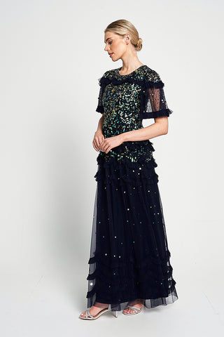Frock & Frill Lydia Navy Sequin Maxi Dress