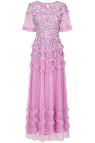 frock & frill Lydia Pink Sequin Maxi Dress