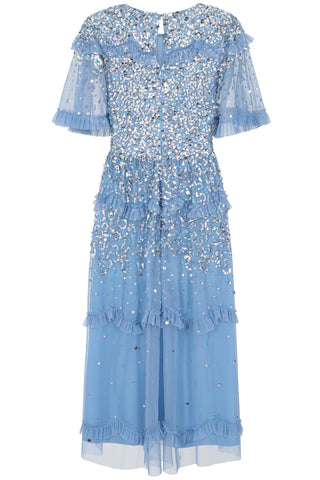 Frock & Frill Lynne Blue Sequin Midi Dress