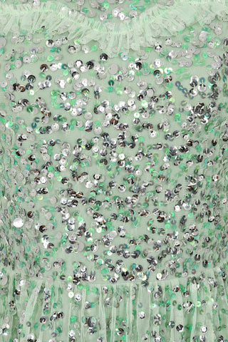 Frock & Frill Lynne Green Sequin Midi Dress