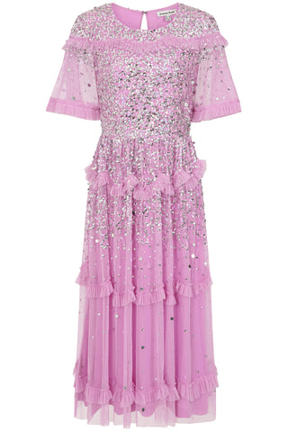 Frock & Frill Lynne Pink Sequin Midi Dress