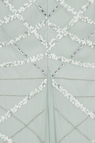 Frock & Frill Marcia Aqua Sequin Maxi Dress