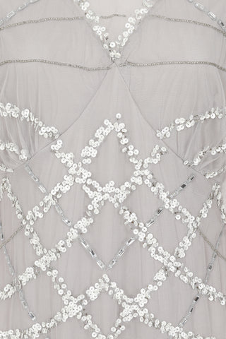 Frock & Frill Marcia Grey Sequin Maxi Dress