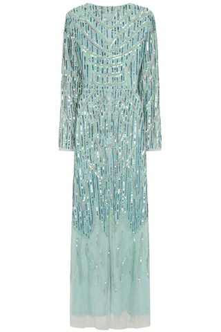 Frock & Frill Marina Aqua Embellished Maxi Dress