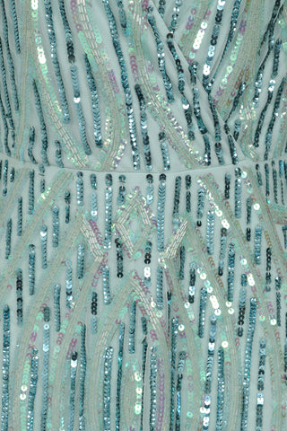 Frock & Frill Marina Aqua Embellished Maxi Dress