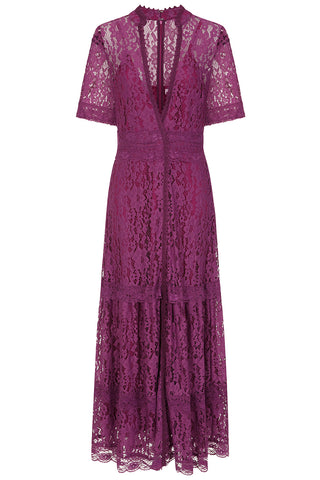 Frock & Frill Mila Purple Lace Maxi Dress
