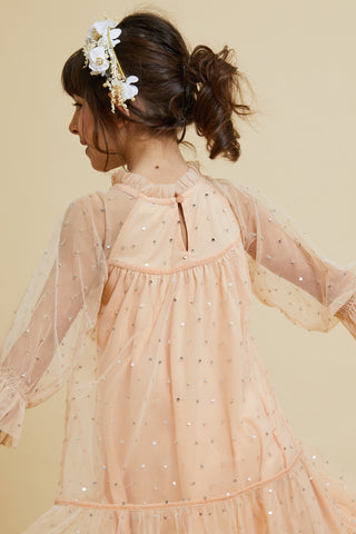 Frock & Frill Minnie Almond Sequin Smock Dress