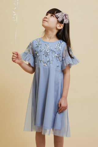 Frock & Frill Molly Blue Sequin Dress
