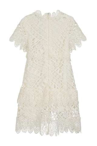 Frock & Frill Naya Cream Crochet Lace Dress