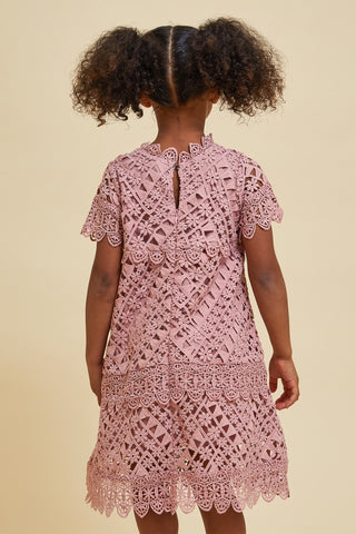 Frock & Frill Naya Rose Tan Crochet Lace Dress