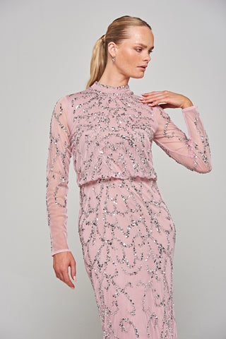 Frock & Frill Nicola Lilac Sequin Midi Dress