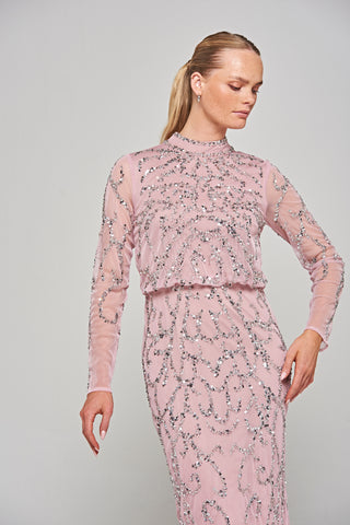 Frock & Frill Nicola Lilac Sequin Midi Dress