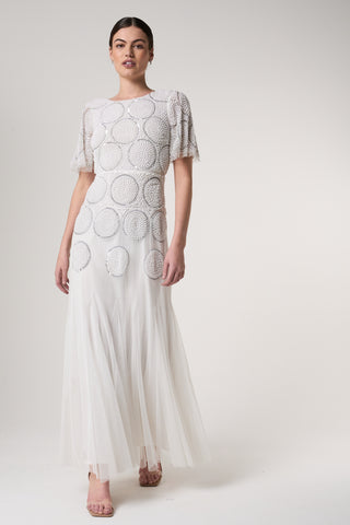 frock & frill Norma White Embellished Maxi Dress