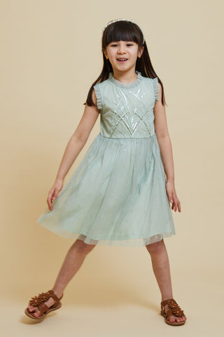 Frock & Frill Nyla Seafoam Green Sequin Dress