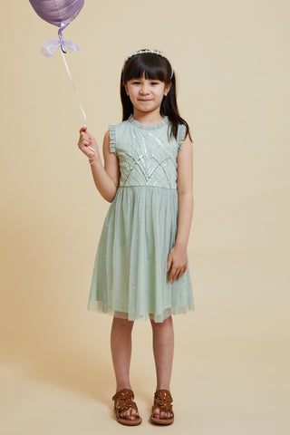 frock & frill Nyla Seafoam Green Sequin Dress