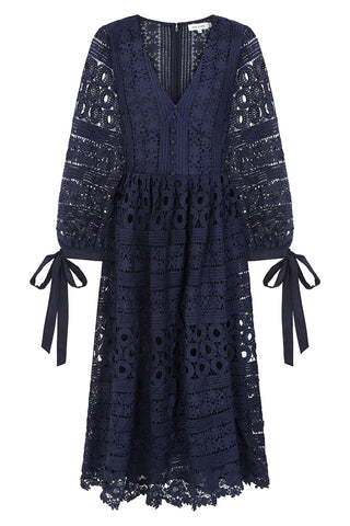 Frock & Frill Paige Navy Lace Midi Dress