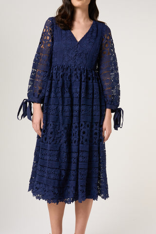 Frock & Frill Paige Navy Lace Midi Dress