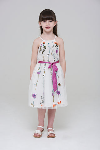 Frock & Frill Posy Floral Embroidered Dress